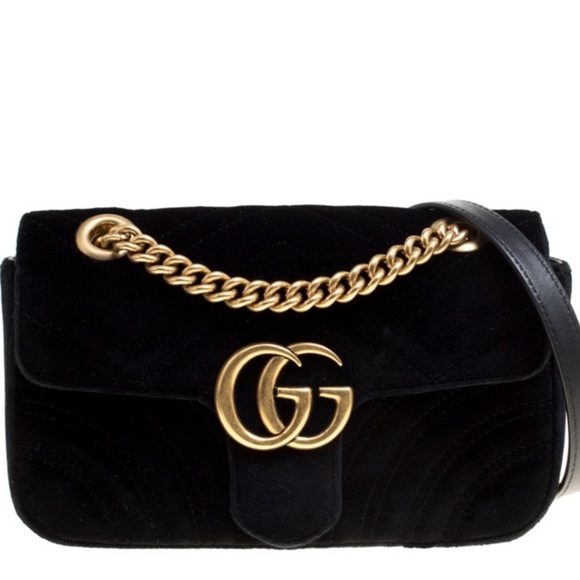 GG MARMONT VELVET MINI BAG 💯 Authentic - Picture 1 of 9